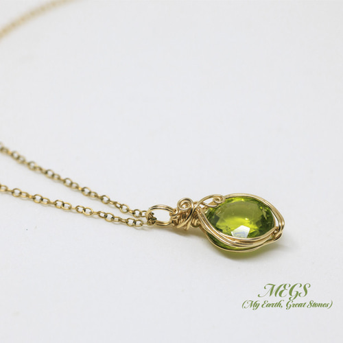 No.73◆天然石ワイヤーラップペンダントトップ♡サンストーン♡ペリドット♡水晶 No.73◇天然石ワイヤーラップペンダントトップ♡サンストーン