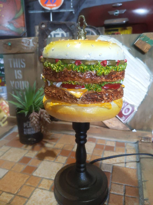 アメリカンダイナー  ハンバーガー 電飾看板  バーガーズ ランプ  BURGERS スタンドランプ  #キッチンカー 7枚目の画像