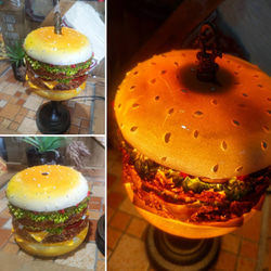 アメリカンダイナー  ハンバーガー 電飾看板  バーガーズ ランプ  BURGERS スタンドランプ  #キッチンカー 5枚目の画像