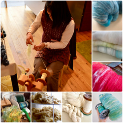 お値下げ品　tenna + 手つむぎ毛糸  手紡ぎ糸 アートヤーン メリノウール   約20g #5054 10枚目の画像