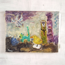 鳥のいる油彩静物画 絵画 teru 通販 16514603｜Creema(クリーマ)