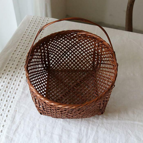 職人手作り 自然竹の編み上げ 茶道具収納 ピクニック 古風 G その他  