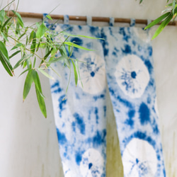Yuhe 手作り絞り染め青染め純綿ドアカーテン草染めカスタマイズされたドアカーテンショートカーテン藍パーティションカーテン 12枚目の画像