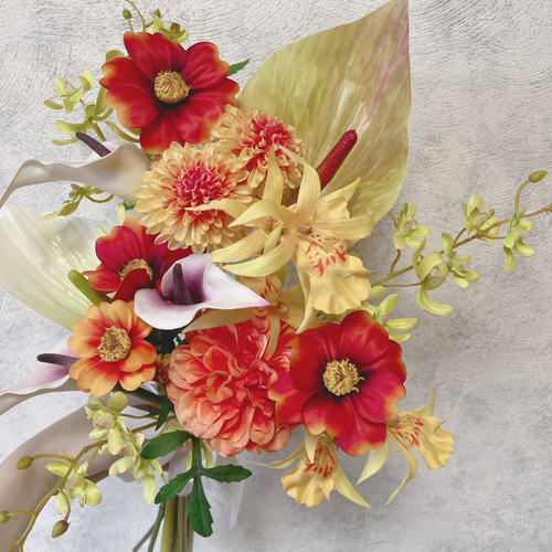 ブーケ＆ブートニア【No.187】造花ブーケ アーティフィシャルフラワー