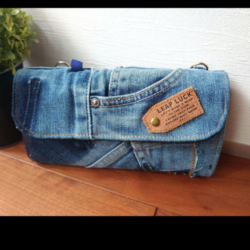 No.322【DENIM✖️HARDヒッコリーストライプWallet】お財布ショルダー