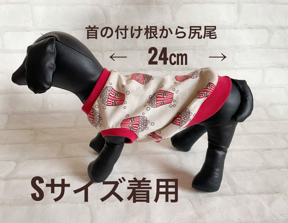小型犬服　ポップコーン柄　コットンニット　わんこ服　犬服　かわいい 13枚目の画像
