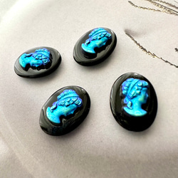 ガラス 義眼 ラウシャ製 ヴィンテージ 1個 1960s 西ドイツ 18×13mm レア ヴィンテージガラス カメオ オーバル