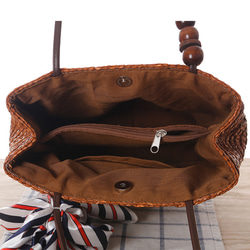 かごバッグ ショルダー 手作りハンドバッグ かわいい旅行ビーチ サマーバッグ トートバッグ 編みバッグ 大容量 7枚目の画像