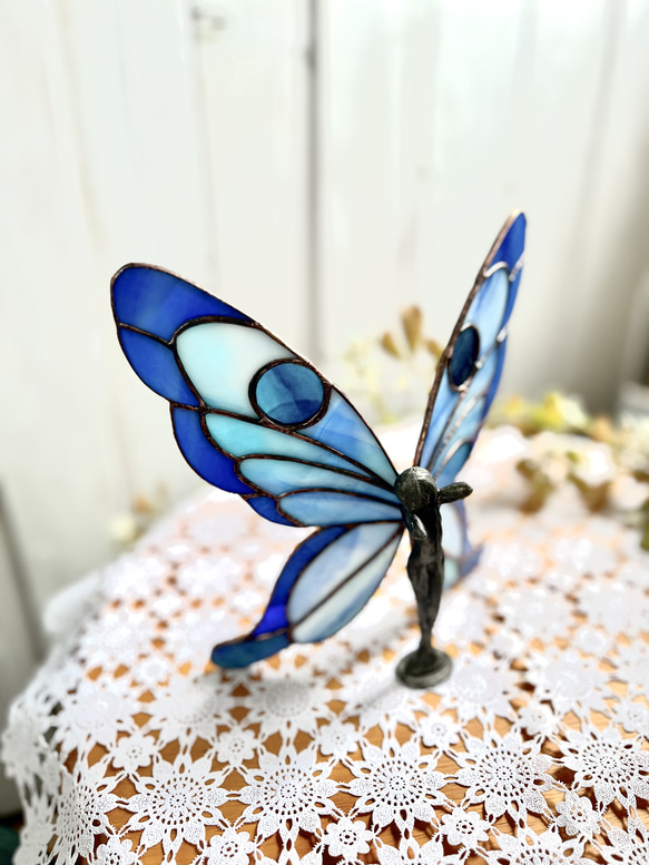ブルーバタフライレディ その他インテリア雑貨 staindglass