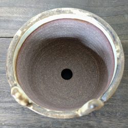 陶器の植木鉢　「おすまし顔のぶち猫」 6枚目の画像