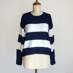 ami ボーダーセーター ネイビー/ホワイト AMI PARIS ボーダーニット ホワイト×ネイビー 関税込み】AMI Paris
