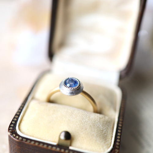 アニバーサリー ファッション K18WG ブルーHモチーフリング 10.5号