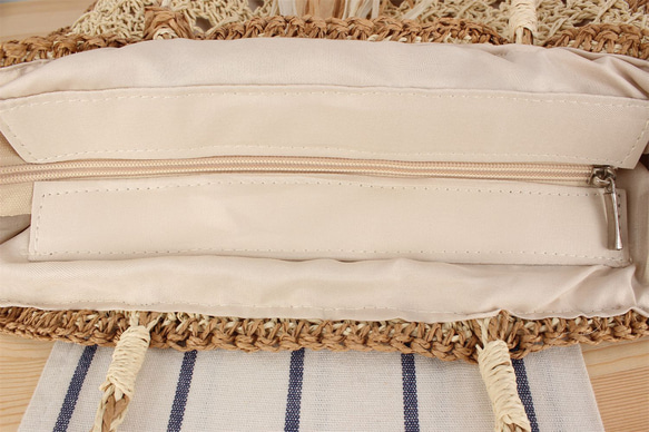 かごバッグ トートバッグ 手作りハンドバッグ ショルダー 民族風タッセル 旅行ビーチ サマーバッグ 編みバッグ 大容量 3枚目の画像