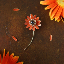 非洲菊胸針赤陶【十月誕生月花】 第1張的照片