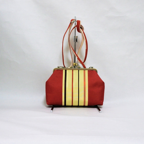 帯リメイク がま口ショルダーバッグ ショルダーバッグ あん