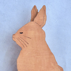 【受注制作】ニホンノウサギがダージリンを嗜む 時計 木製 掛け時計 9枚目の画像