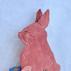 【受注制作】ニホンノウサギがダージリンを嗜む 時計 木製 掛け時計 13枚目の画像