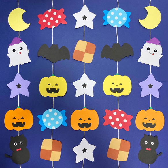 おばけ ハロウィン 吊るし飾り 壁面飾り 保育 高齢者 ペーパークラフト