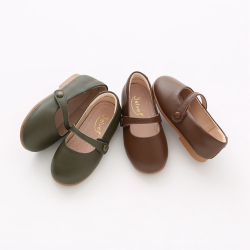 ハンドメイド服に合う子供本革靴 ワンストラップパンプス レザー  