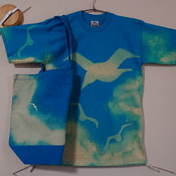 福袋  オーシャン カモメ  オープン記念〈Tシャツ･トートセット〉           ターコイズ/カモメ/海/空/雲 1枚目の画像