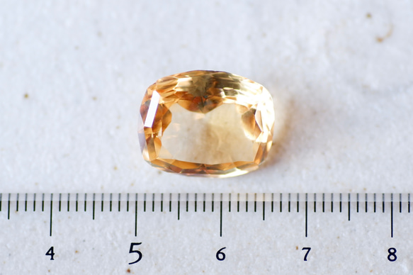 シトリン＊クッション・カット＊9.90ct＊15.9×13.2mm＊QCI-035 6枚目の画像