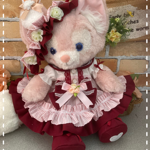 リーナベルS 赤ストライプ ワンピース6点コスチューム 双子コーデで