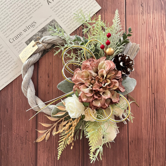 しめ縄お正月飾りしめ縄リース新年No.4