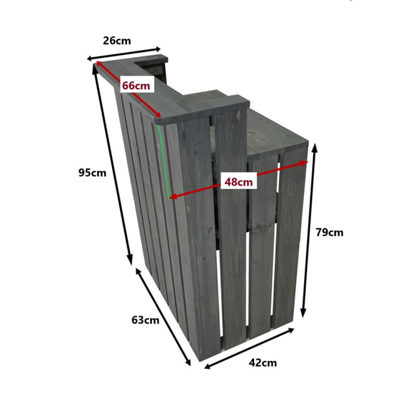 受注製作_BARIKI_レジカウンター 受付カウンター 幅66cm×奥行48cm×高さ95cm_B007A 4枚目の画像
