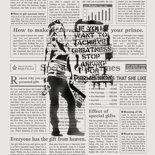 BANKSY調バンクシー調 スプレーガール ステンシルシート 型紙 Shinobee