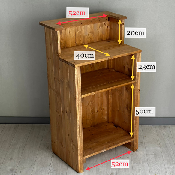 受注製作_BARIKI_レジカウンター 木製カウンター 幅66cm×奥行53cm×高さ112cm_B099 10枚目の画像