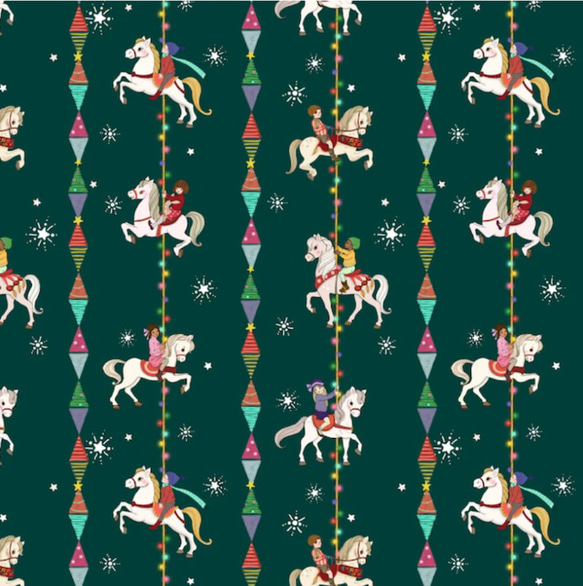 (S)クリスマスメリーゴーランド　Christmas Carousel Stripe by Belle &Boo 2枚目の画像