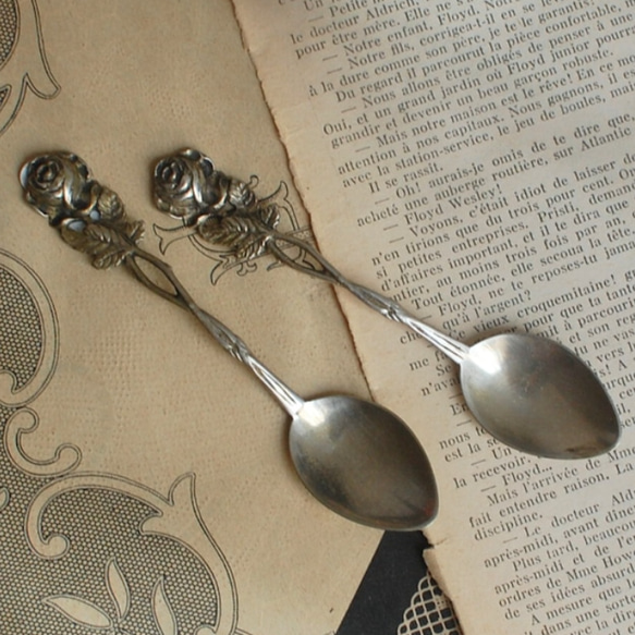 シルバー800　ヒルデスハイムの薔薇スプーン＆シュガースプーン シルバー800 ヒルデスハイムの薔薇スプーン＆シュガースプーン