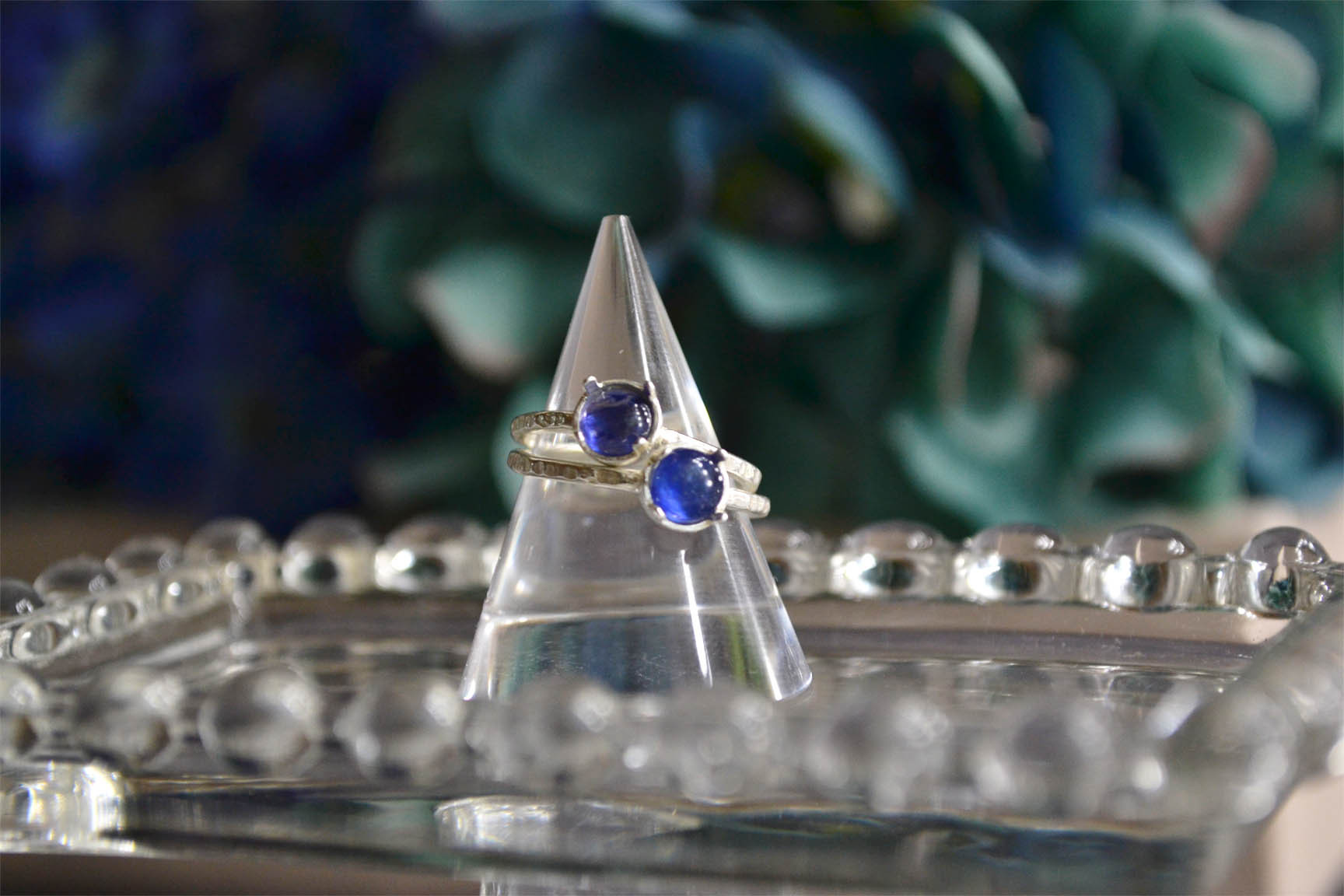 ✧9月誕生石✧5㎜サファイア✧フリーシルバーリング