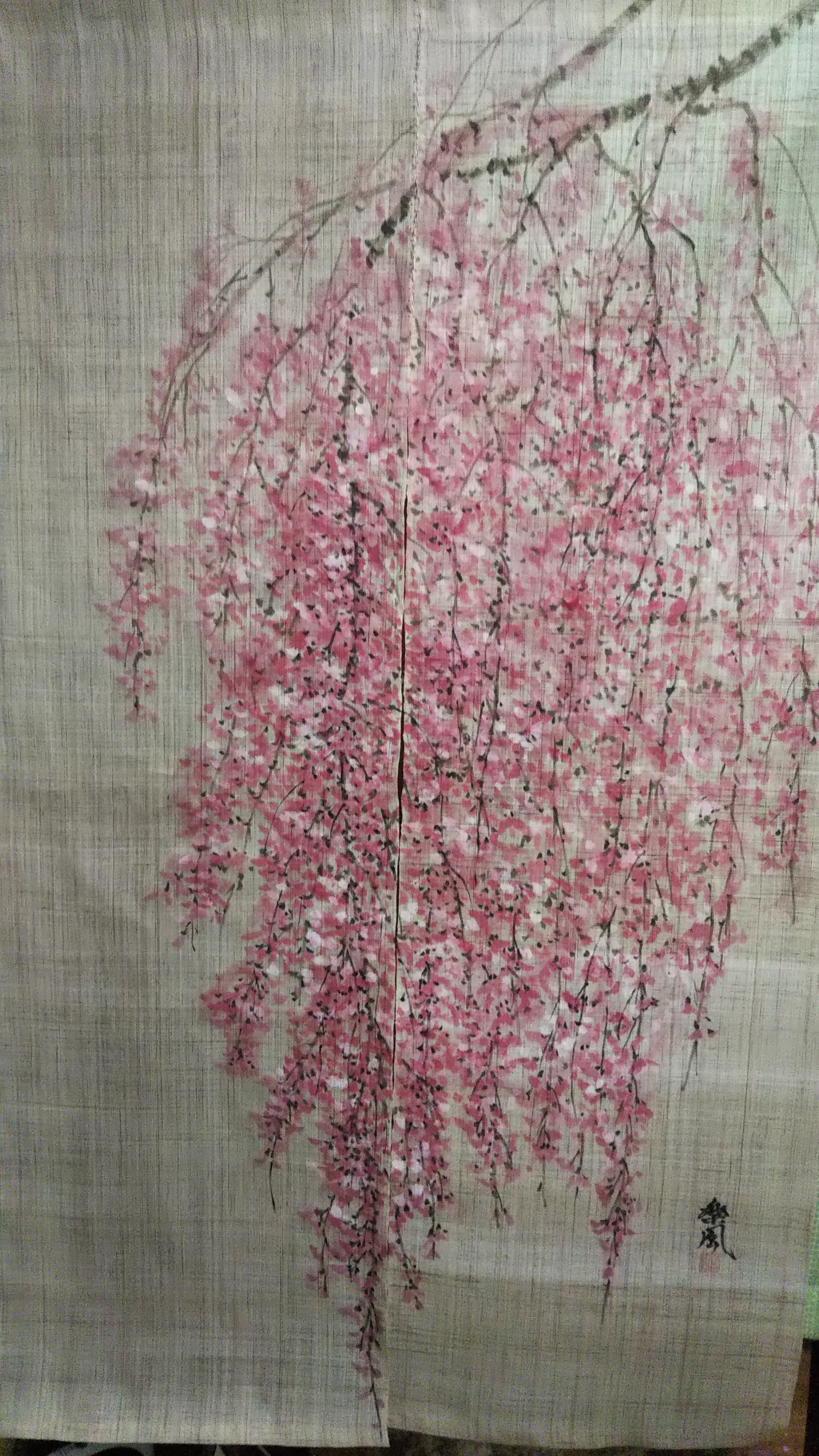 枝垂桜のれん （受注販売） サイズ90×150 その他インテリア雑貨