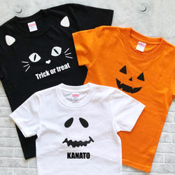 ハロウィンTシャツ　ハロウィン衣装　カボチャ　黒猫　オバケ 2枚目の画像