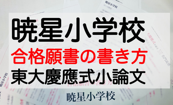 小学校受験　お受験　モンテッソーリ　願書　暁星小学校 過去問 願書 書き方 問題集 慶應義塾横浜初等部 慶應義塾幼稚舎 1枚目の画像