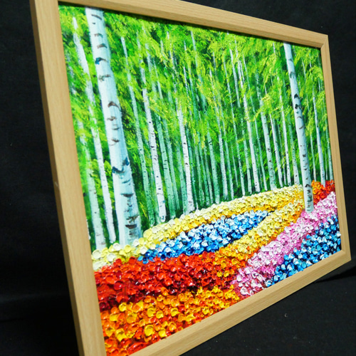 【正規取扱店】 】 【白樺の花畑 絵画 油絵 絵画 16516631｜Creema 通販 HR 絵画