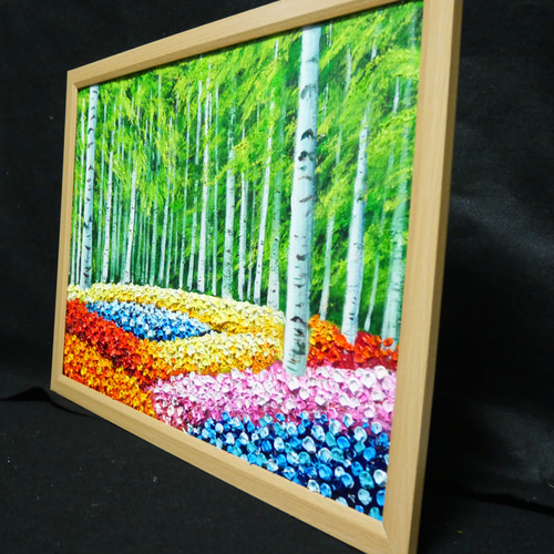 油絵 絵画 シロツメクサの花畑【A3】 - HR | minne 国内最大