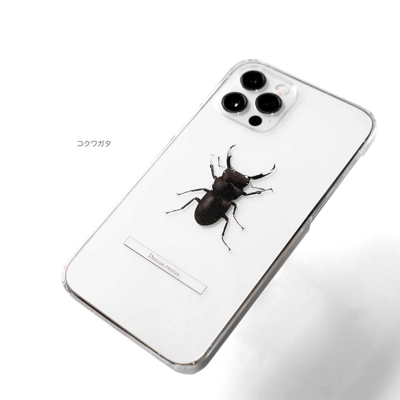 甲虫 標本風スマホケース【カブトムシ/クワガタ/ヘラクレスオオカブト】iPhone15〜 6枚目の画像