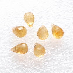宝石質 非加熱 シトリン ドロップ（6粒）C 2枚目の画像