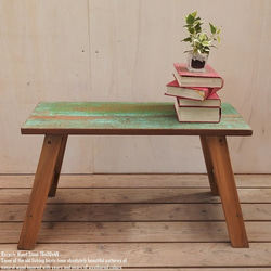 スツール 75cm 長方形 古材 リサイクルウッド 椅子 ベンチ 飾り台 花台 イス 木 木製 サイドテーブル 船古材 8枚目の画像