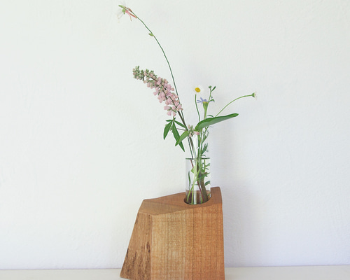 フラワーベース FV-4 チェリー材 一輪挿し・花瓶・花器 SOLIWOOD