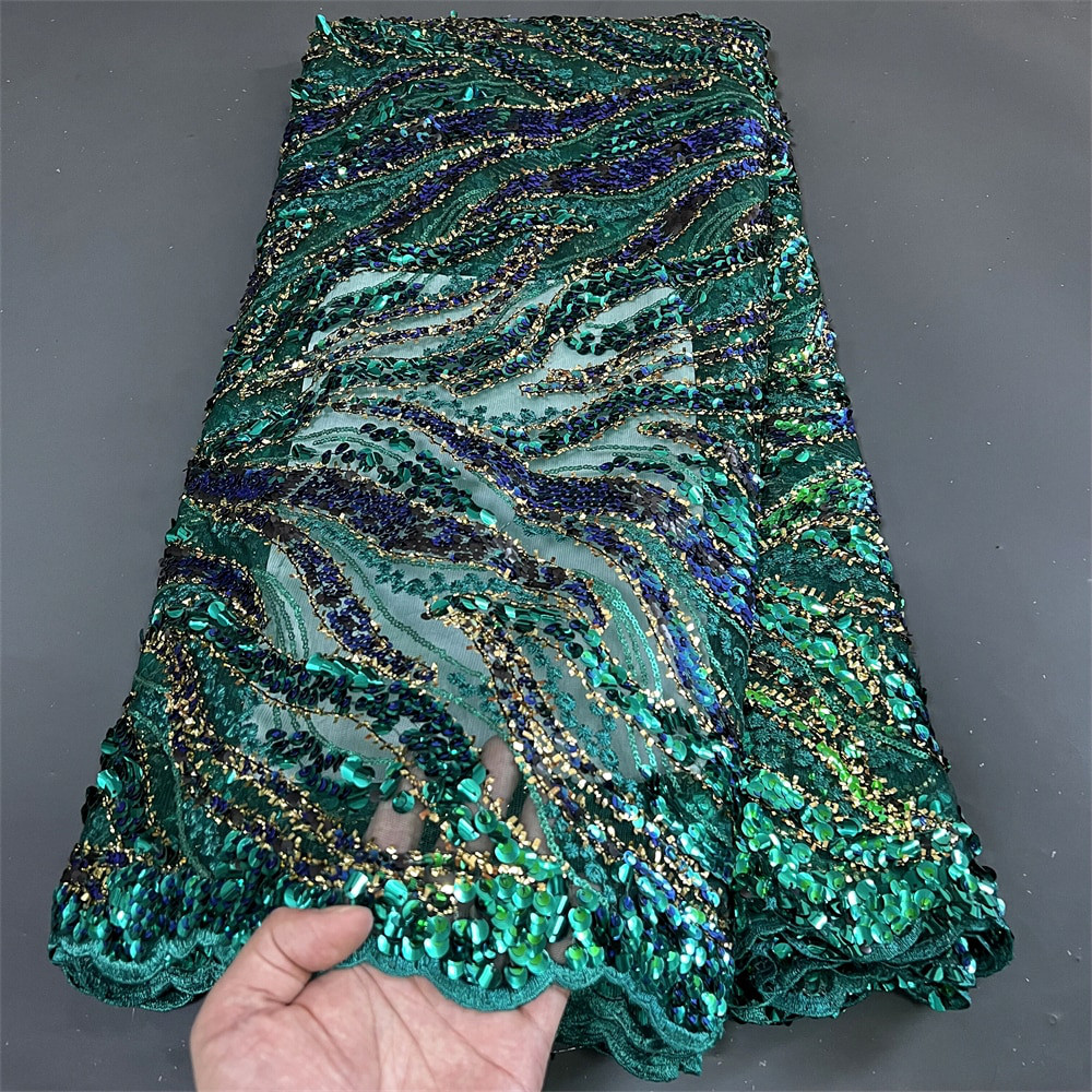 豪華スパンコールクロス  大容量130cm*4.5m　グリーン