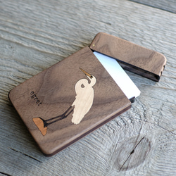 木製名片夾鳥“白鷺” 第3張的照片