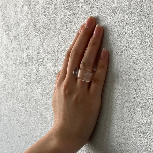 水晶のスクエアリング 指輪・リング takahiro omori 通販