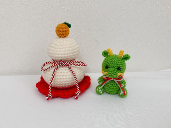 2024.辰と鏡餅の編みぐるみセット② あみぐるみ ANYF＊ 通販 16517287