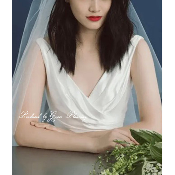 ウェディングドレス スレンダーライン ロングトレーンノースリーブ　花嫁　結婚式　挙式　前撮りgcd_10303 3枚目の画像