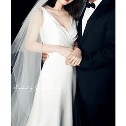 ウェディングドレス スレンダーライン ロングトレーンノースリーブ　花嫁　結婚式　挙式　前撮りgcd_10303 2枚目の画像