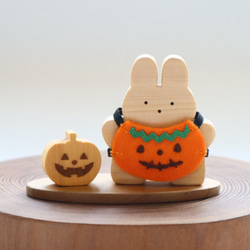ハロウィンの季節飾り＊わくわくハロウィン！とうさぎさん（台座とお