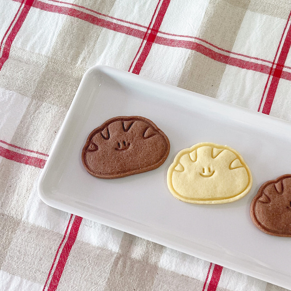スマイルライ麦パン クッキーカッターセット/ カフェクッキー型 / 焼き菓子スタンプ 1枚目の画像